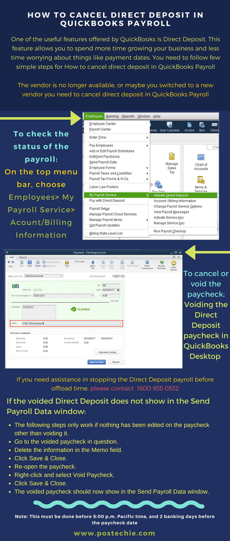 cancel direct deposit in QuickBooks Payroll